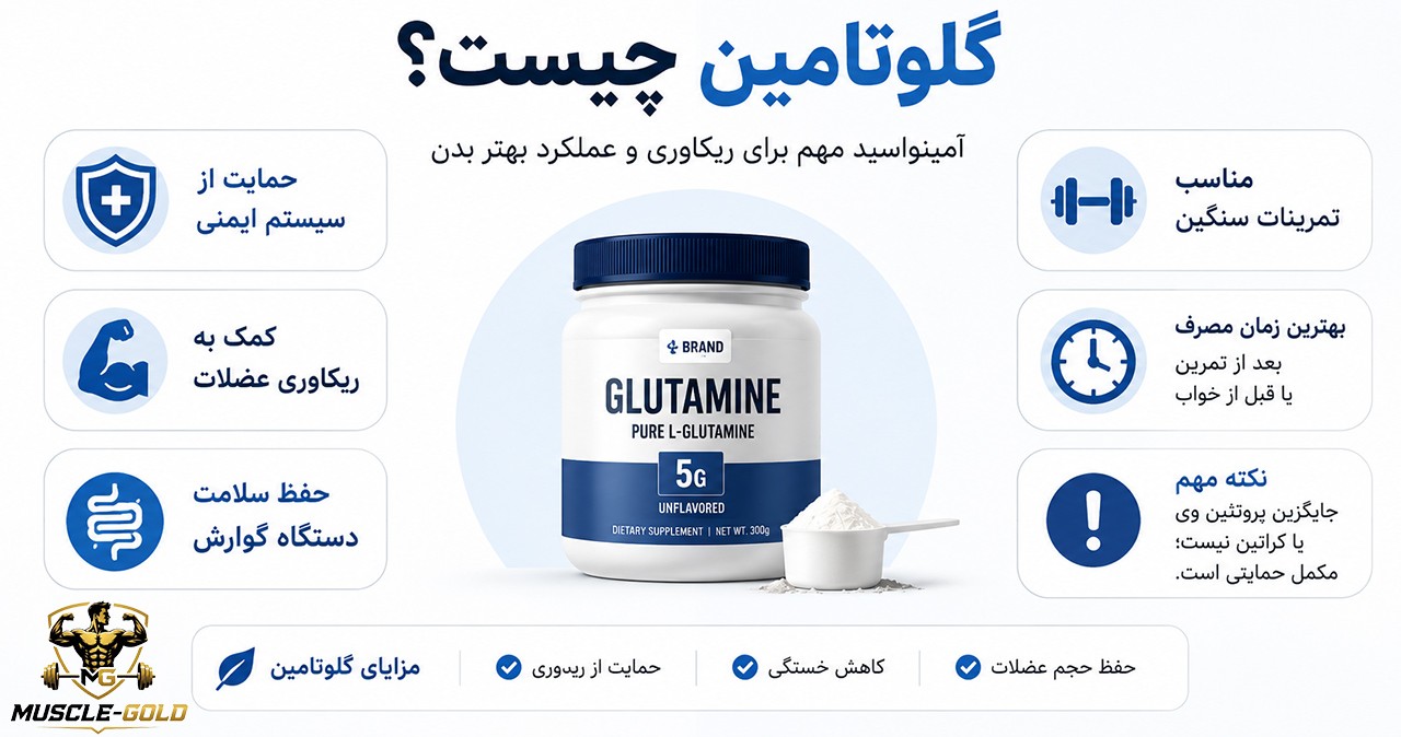 اینفوگرافیک نکات مهم گلوتامین