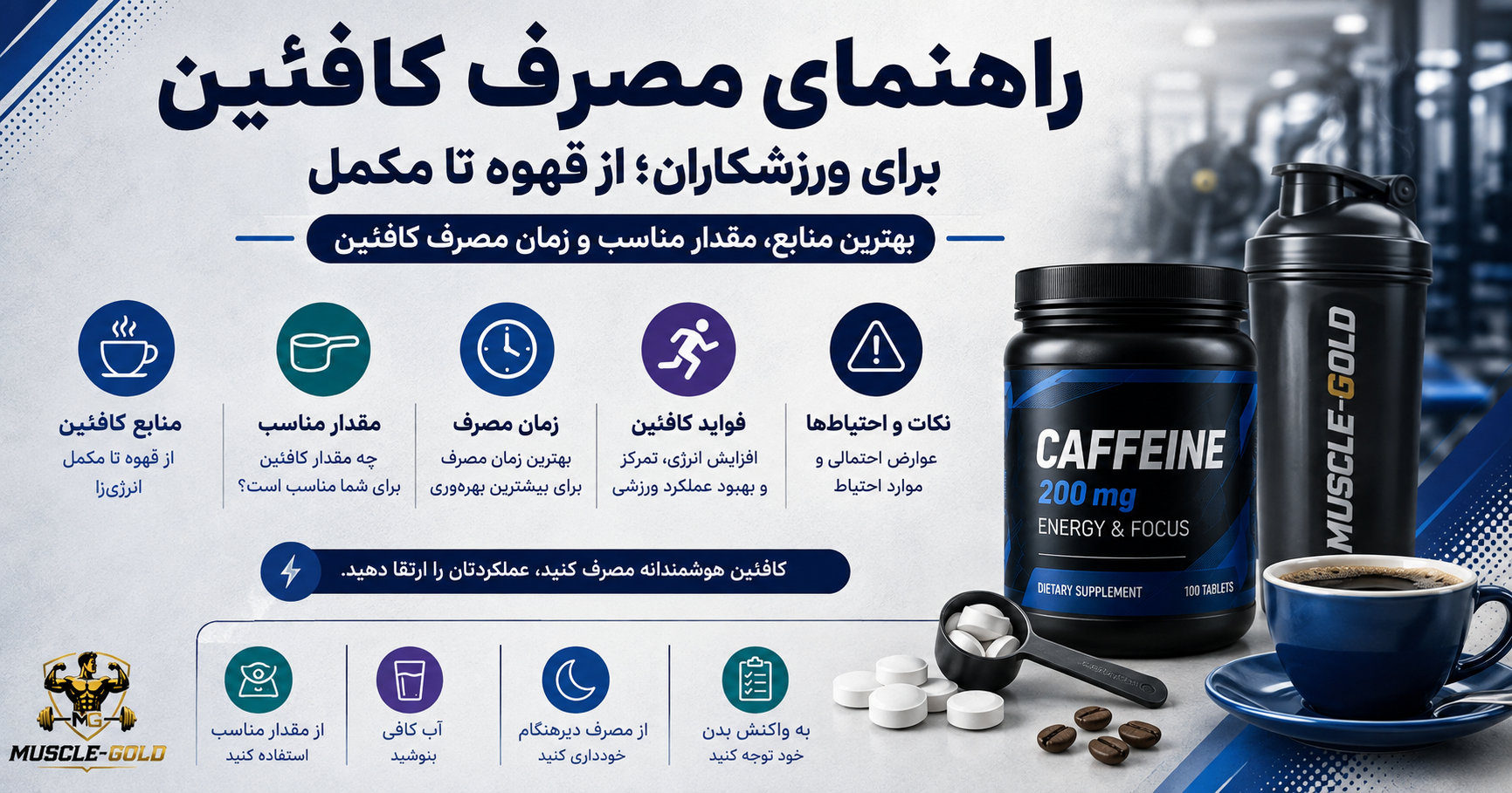 راهنمای مصرف کافئین برای ورزشکاران شامل منابع کافئین و نکات احتیاط